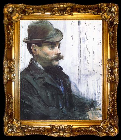 framed  Edouard Manet Portrait d Alpbonse Maureau, ta009-2